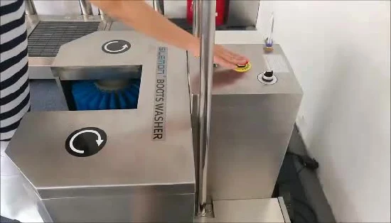 Dispositivo de máquina automática para limpeza e desinfecção de sapatas de fábrica