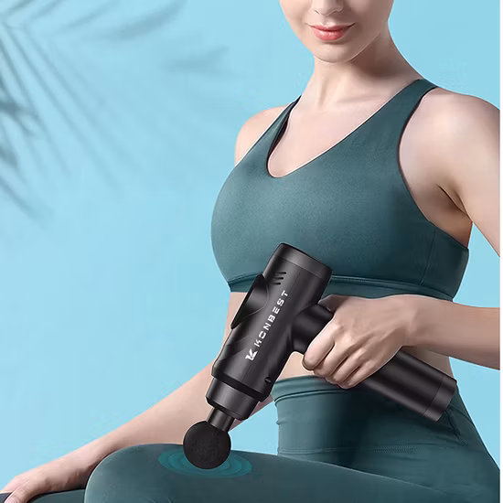 Pistola De Masaje Tecido Profundo Percussão Vibração Relaxar 6 Velocidades Som Baixo Alívio Da Dor Mini Ginásio Esporte Poderosa Pistola de Massagem Muscular Fascia Massageador Corporal nas Costas